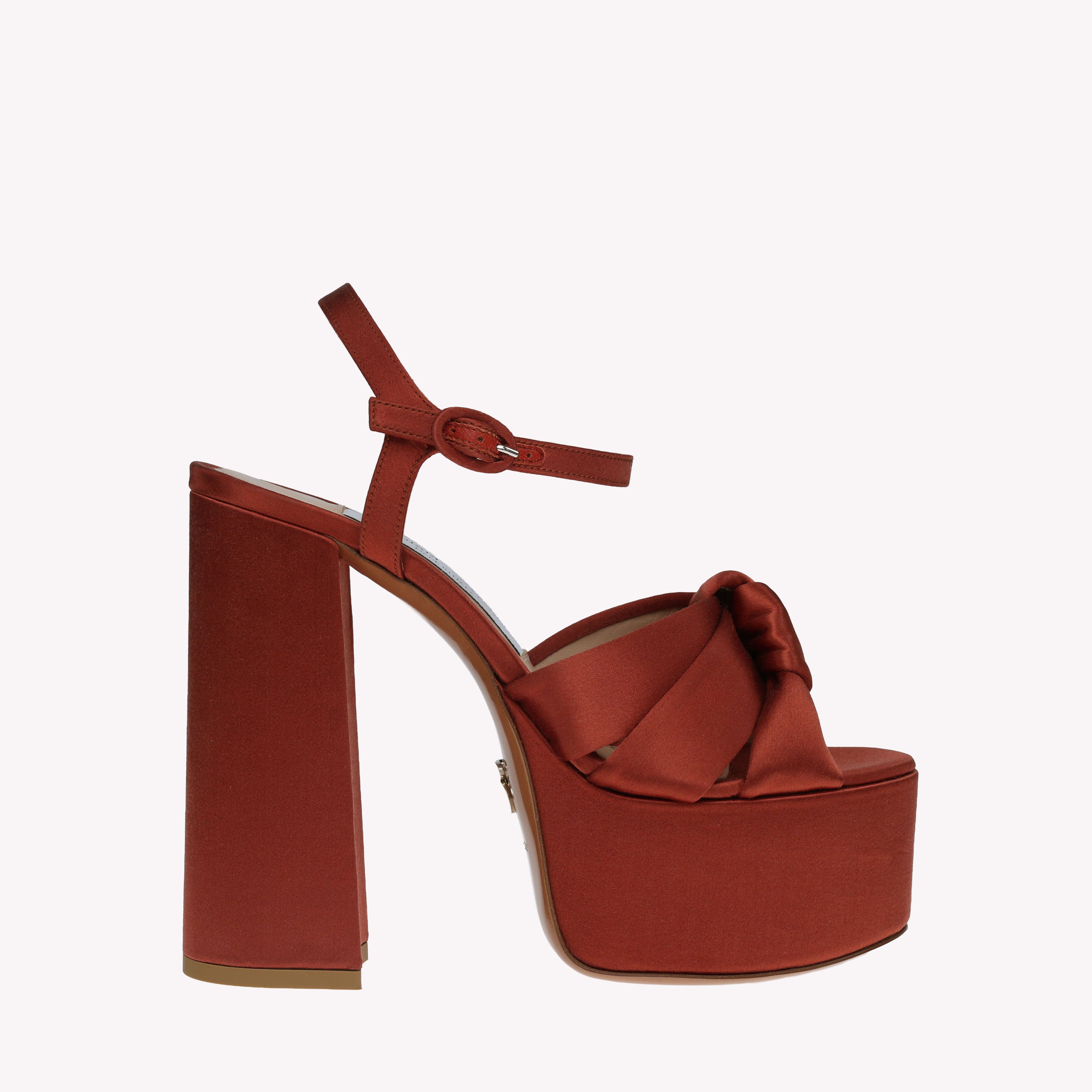 Platform Vera - Burnt Orange Satin