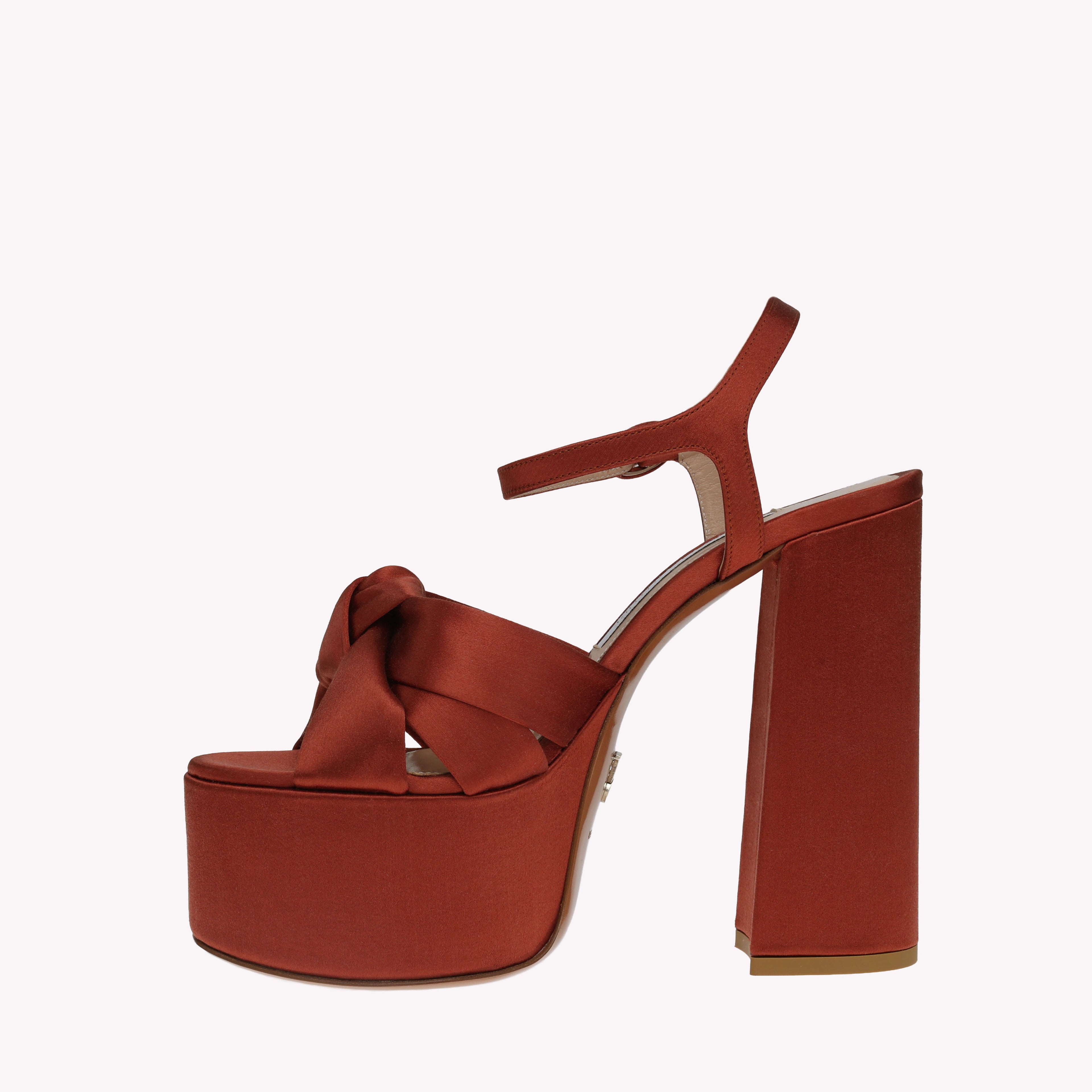 Platform Vera - Burnt Orange Satin