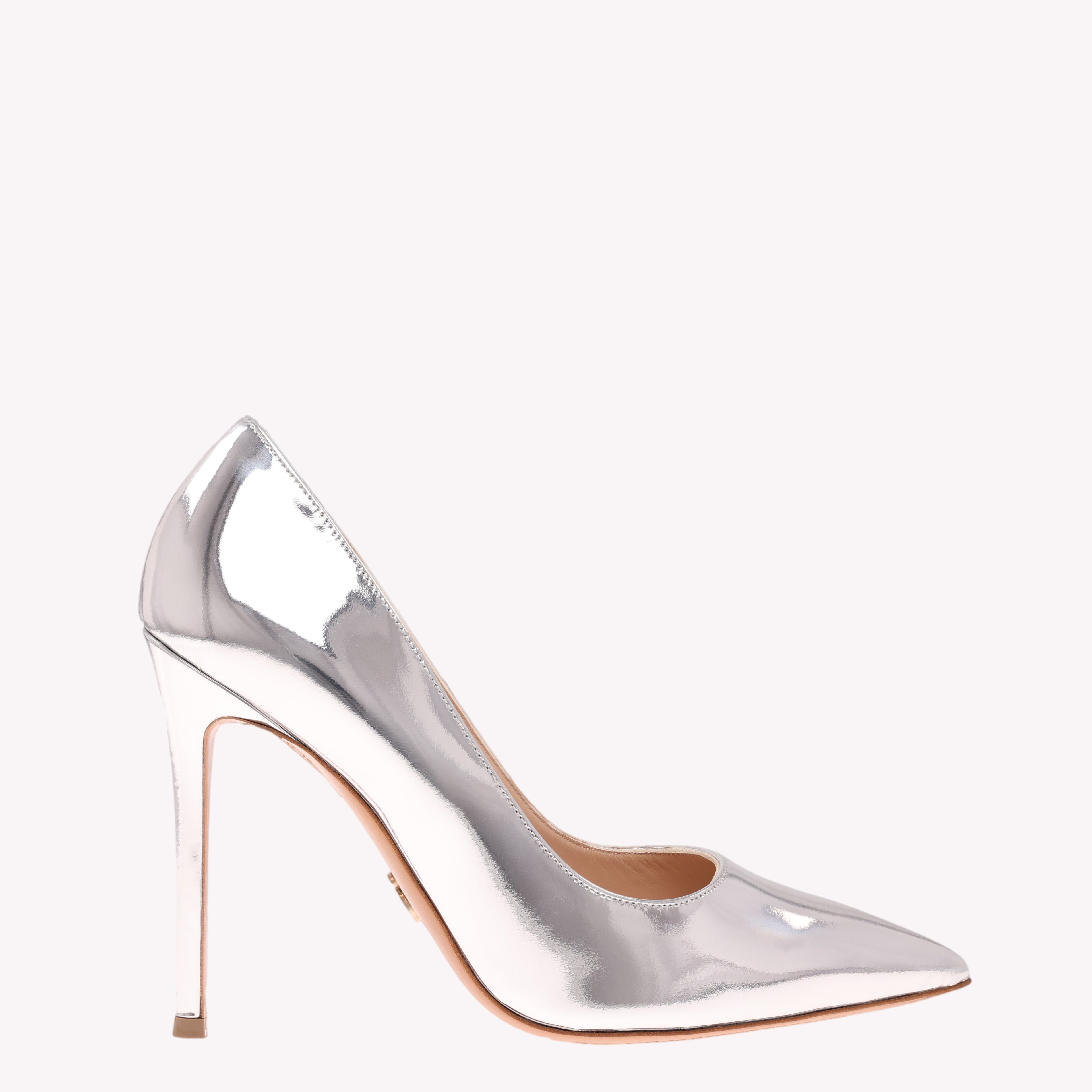 Pump Victoria 105 - Liquid Palladium Silver Mirror Leather
