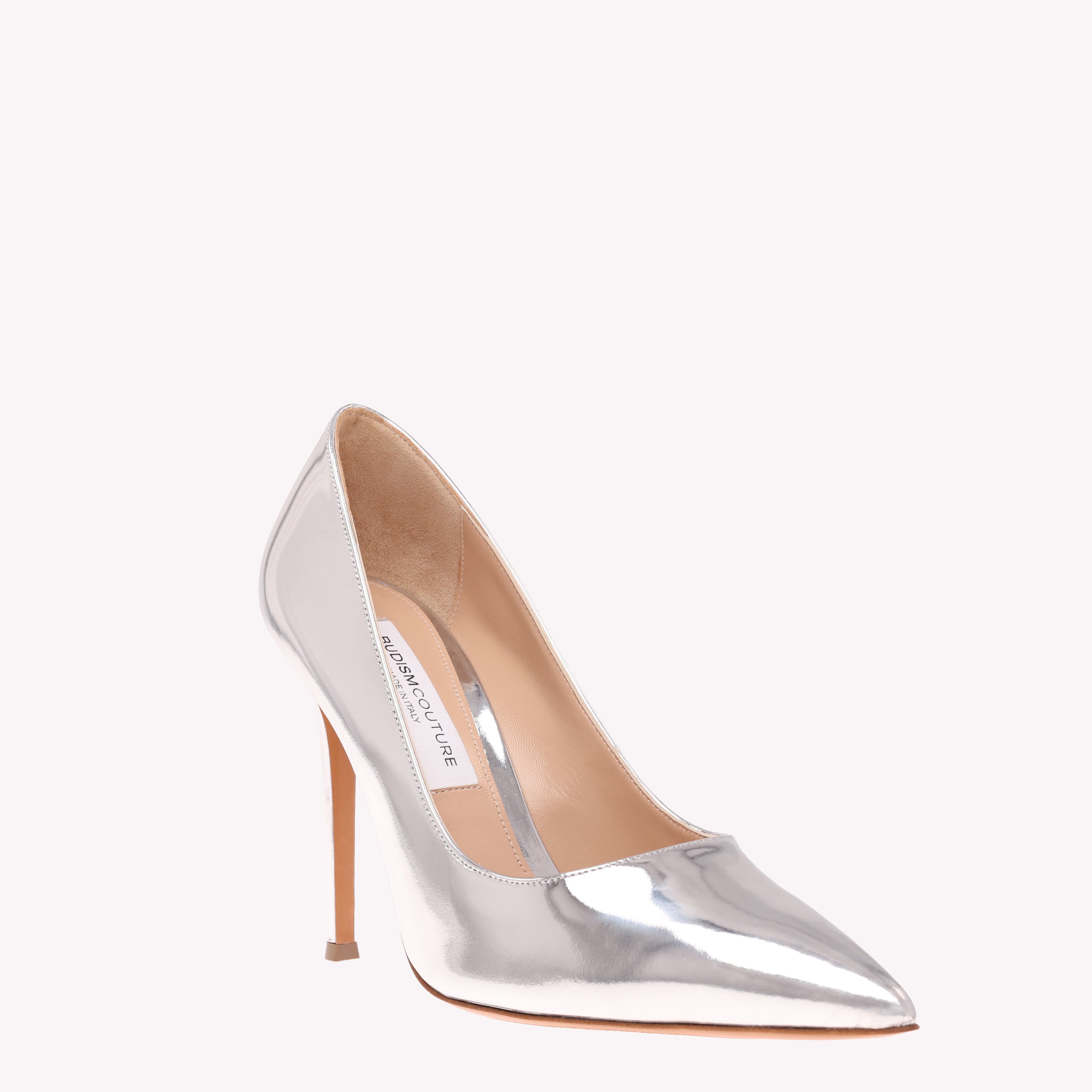 Pump Victoria 105 - Liquid Palladium Silver Mirror Leather
