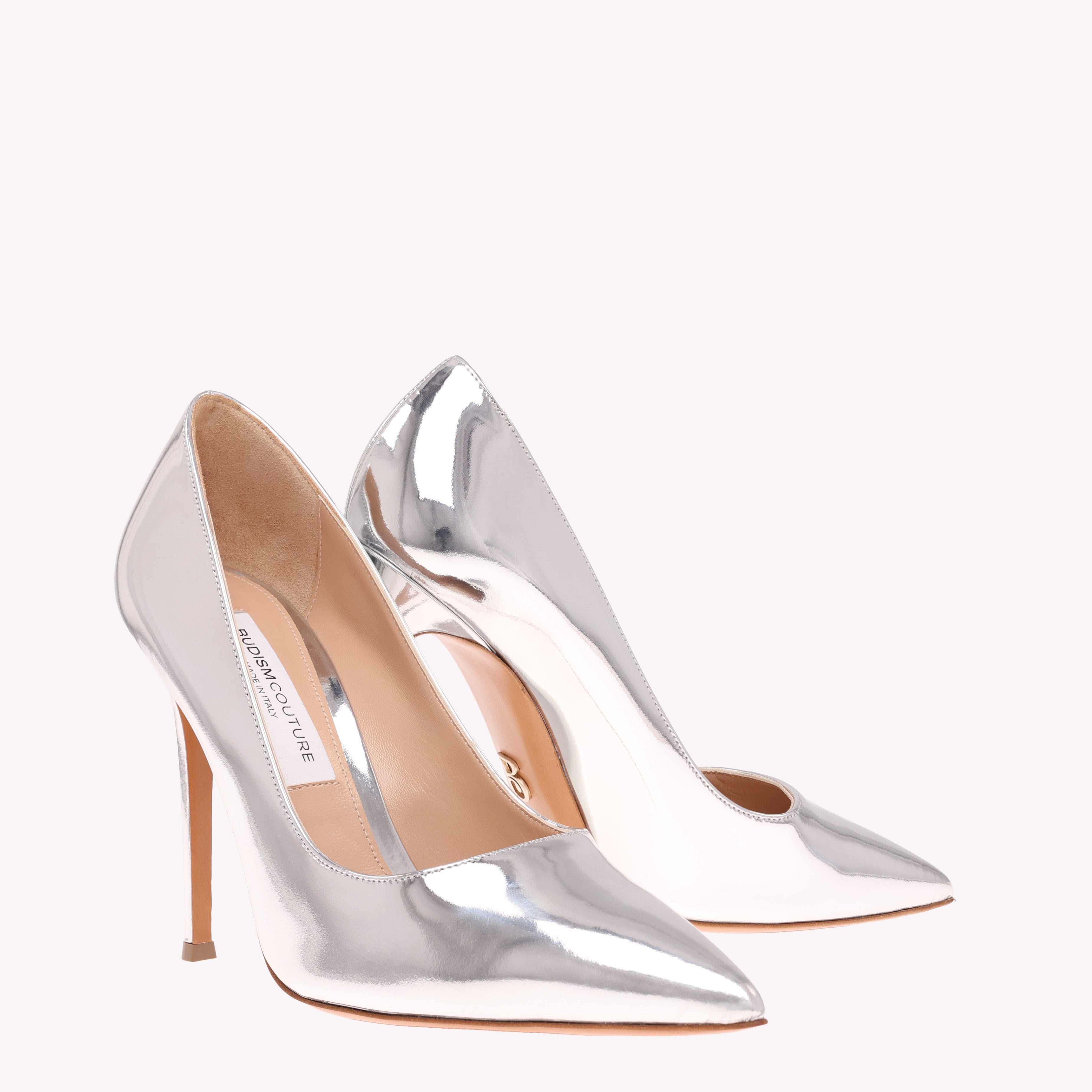 Pump Victoria 105 - Liquid Palladium Silver Mirror Leather
