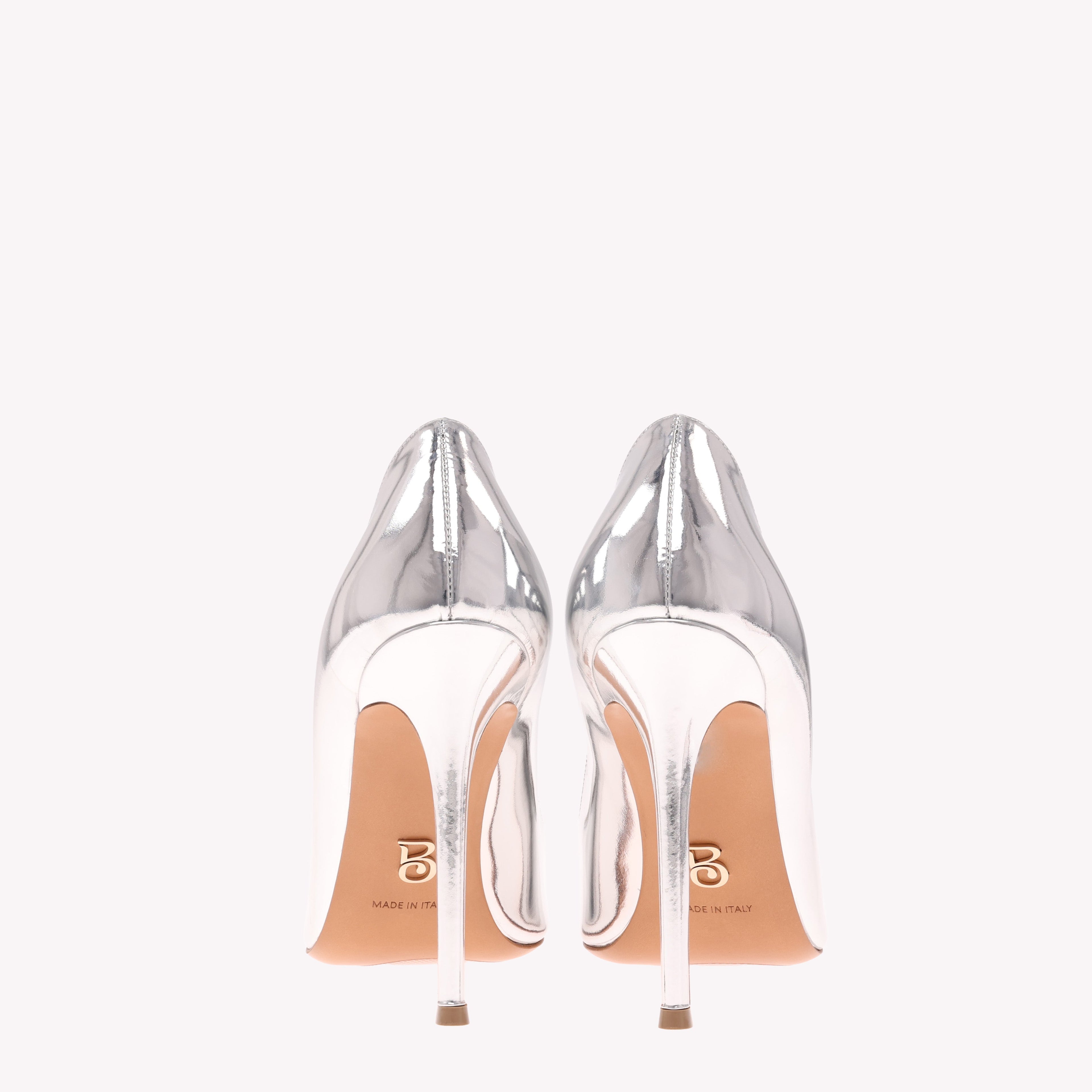 Pump Victoria 105 - Liquid Palladium Silver Mirror Leather