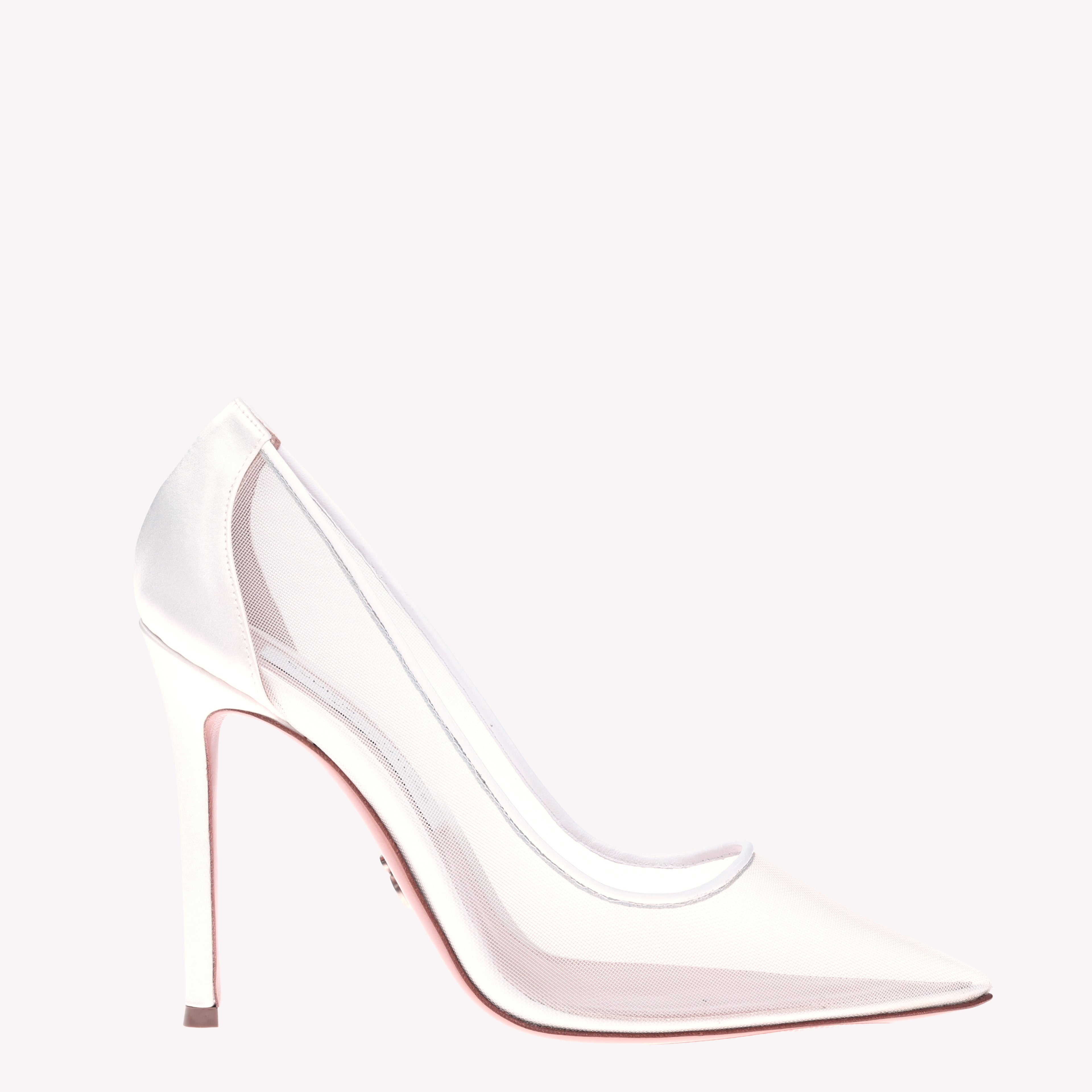 Pump Victoria 105 - White Satin Mesh