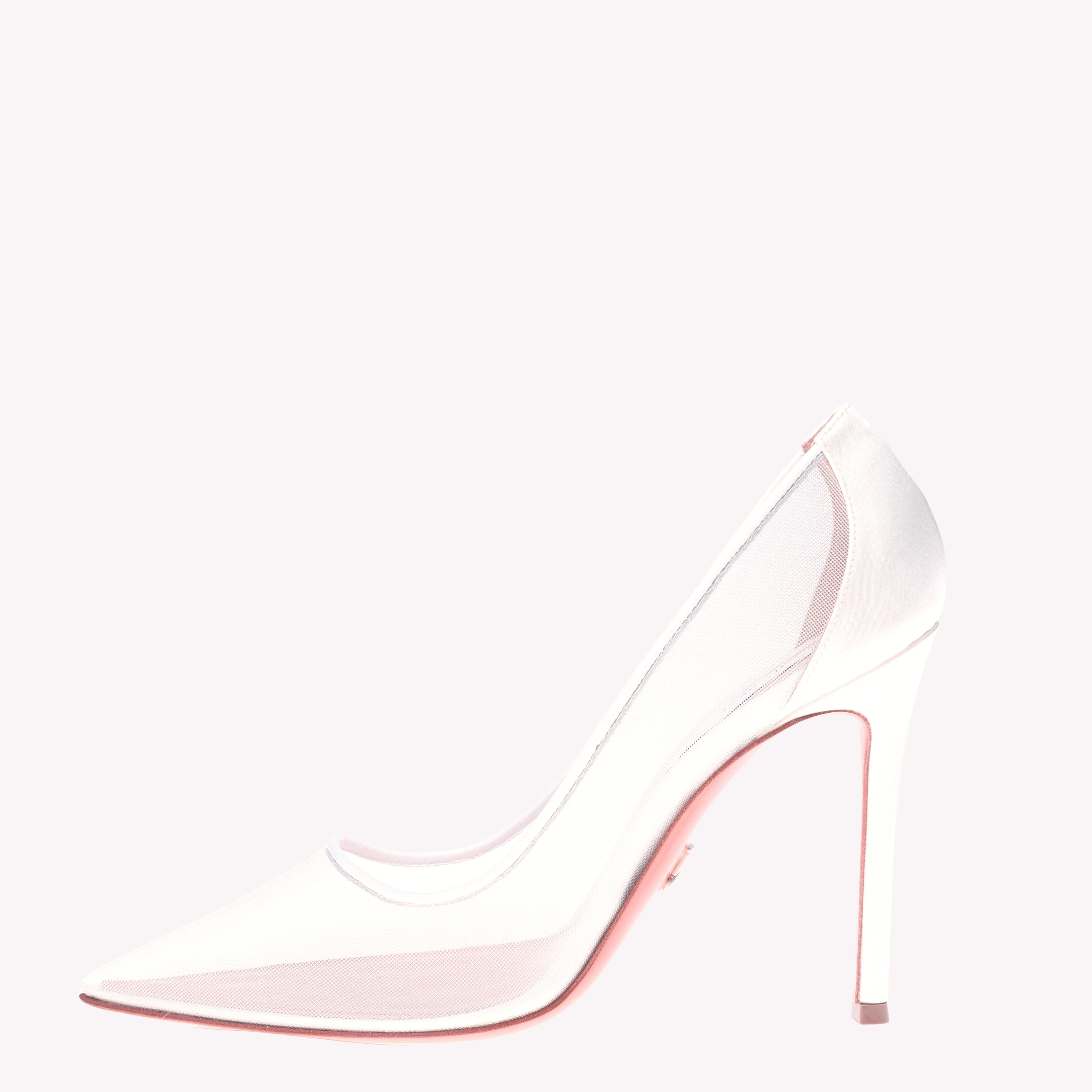 Pump Victoria 105 - White Satin Mesh