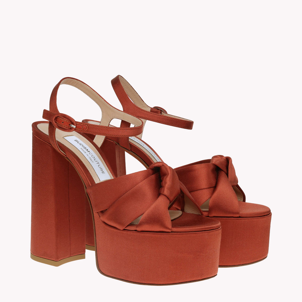 Platform Vera - Burnt Orange Satin