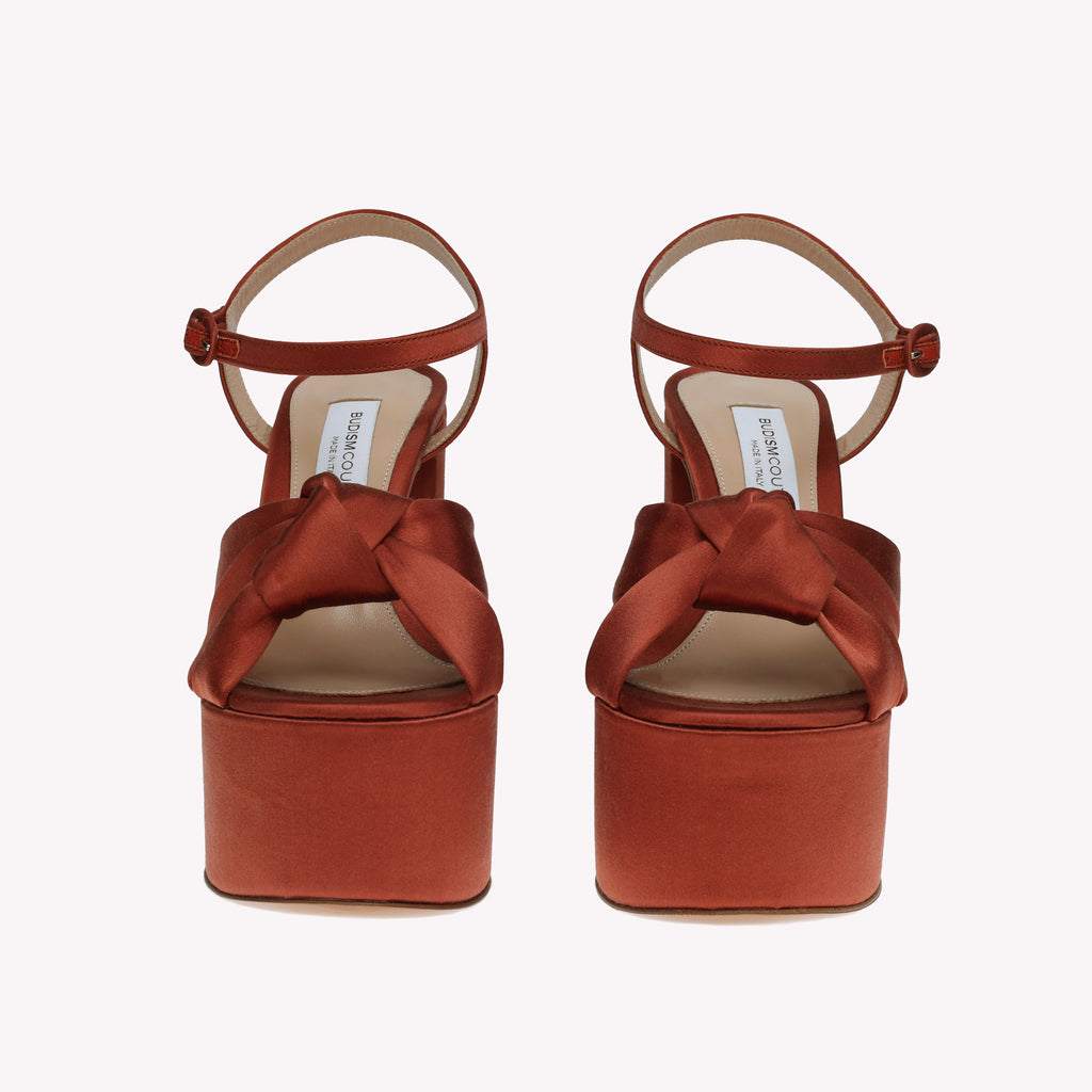 Platform Vera - Burnt Orange Satin