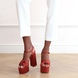 Platform Vera - Burnt Orange Satin