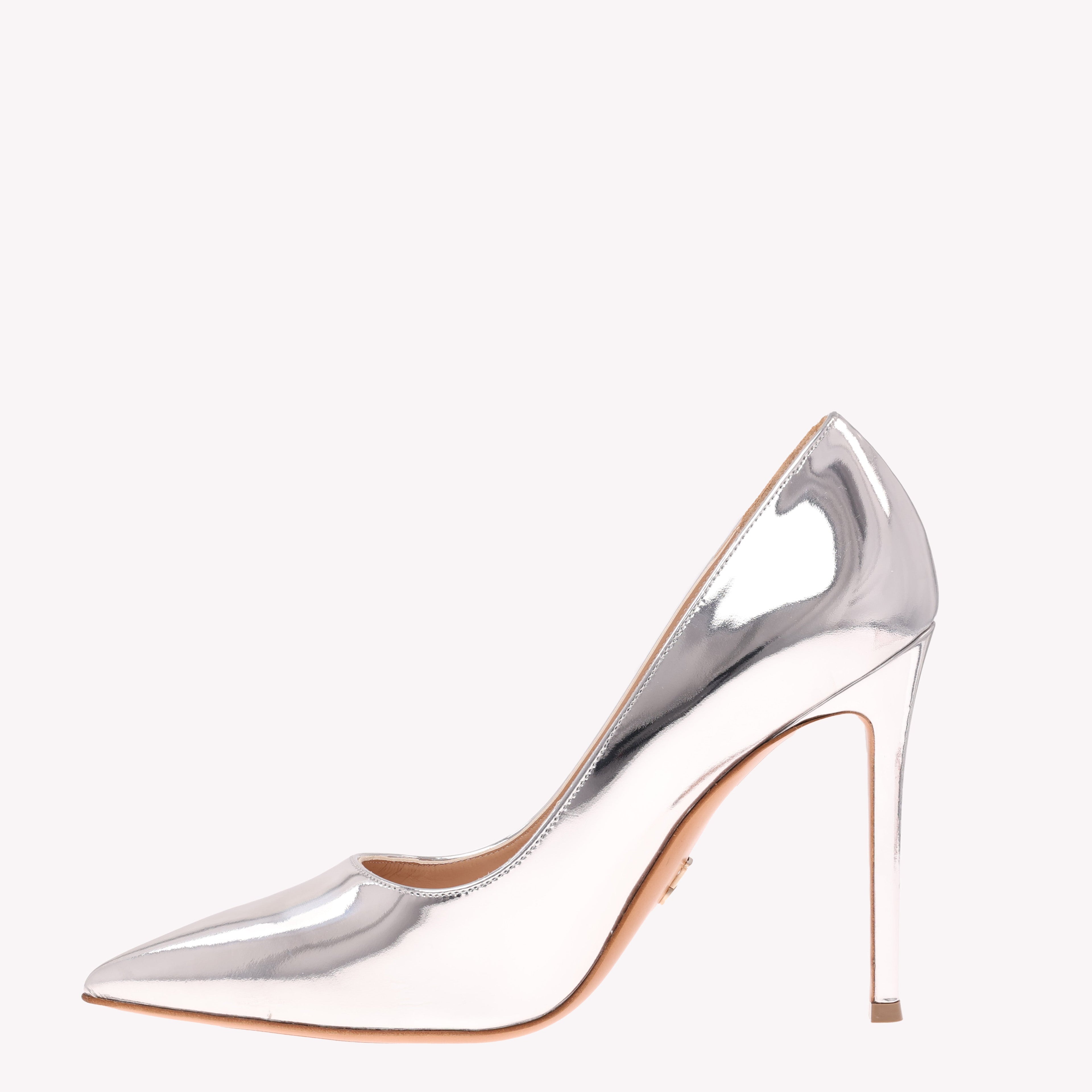 Pump Victoria 105 - Liquid Palladium Silver Mirror Leather