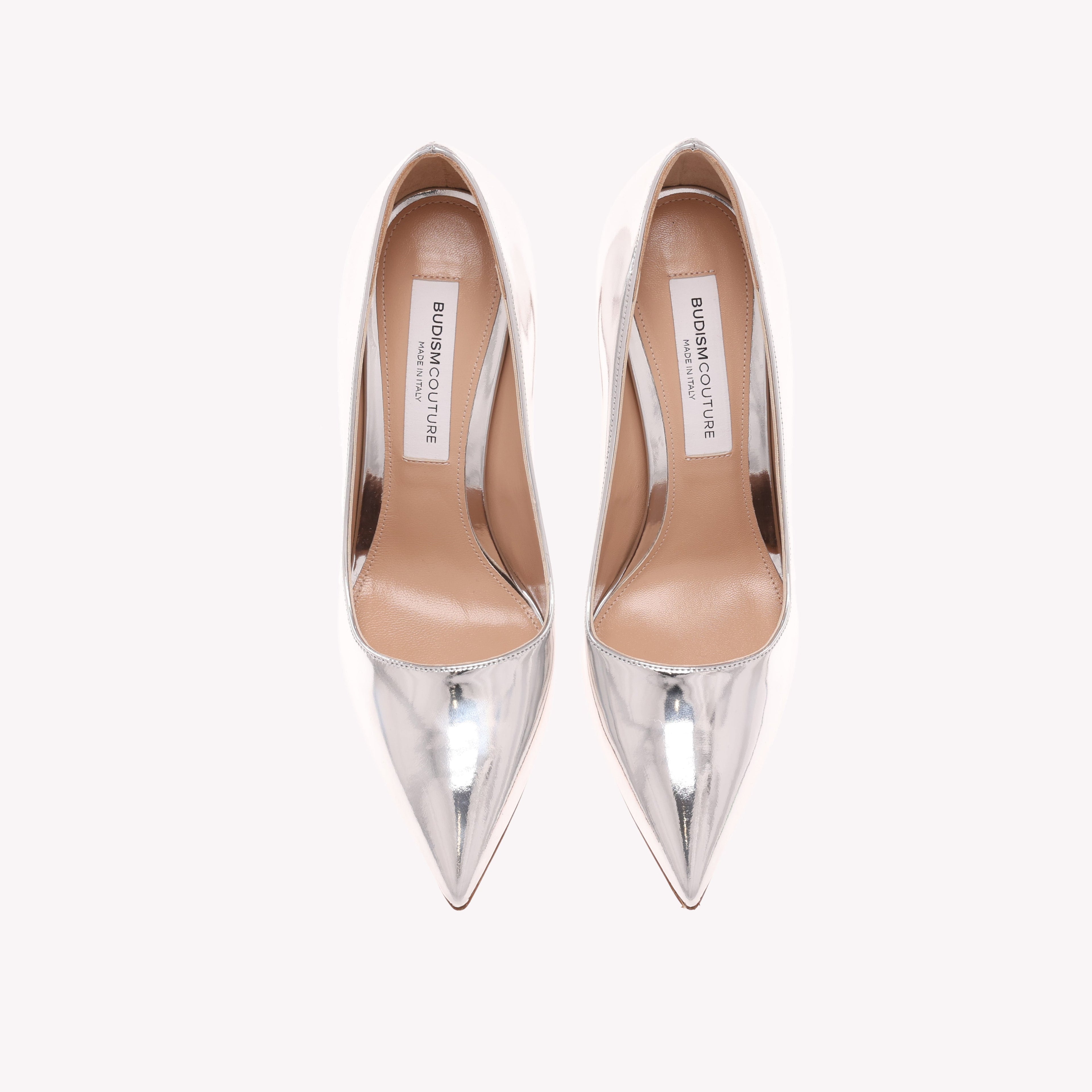 Pump Victoria 105 - Liquid Palladium Silver Mirror Leather