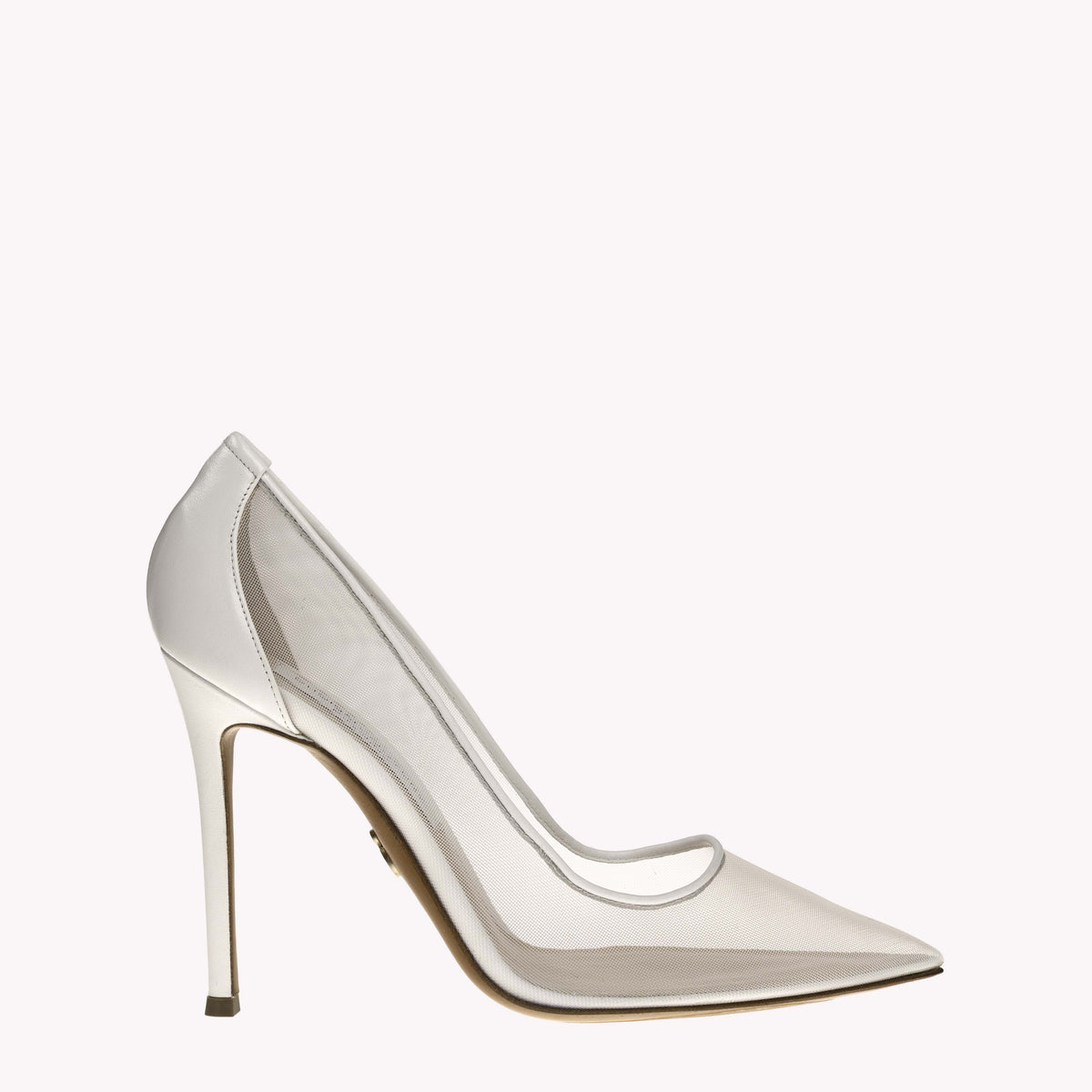 Pump Victoria 105 - Radiant White Nappa Mesh