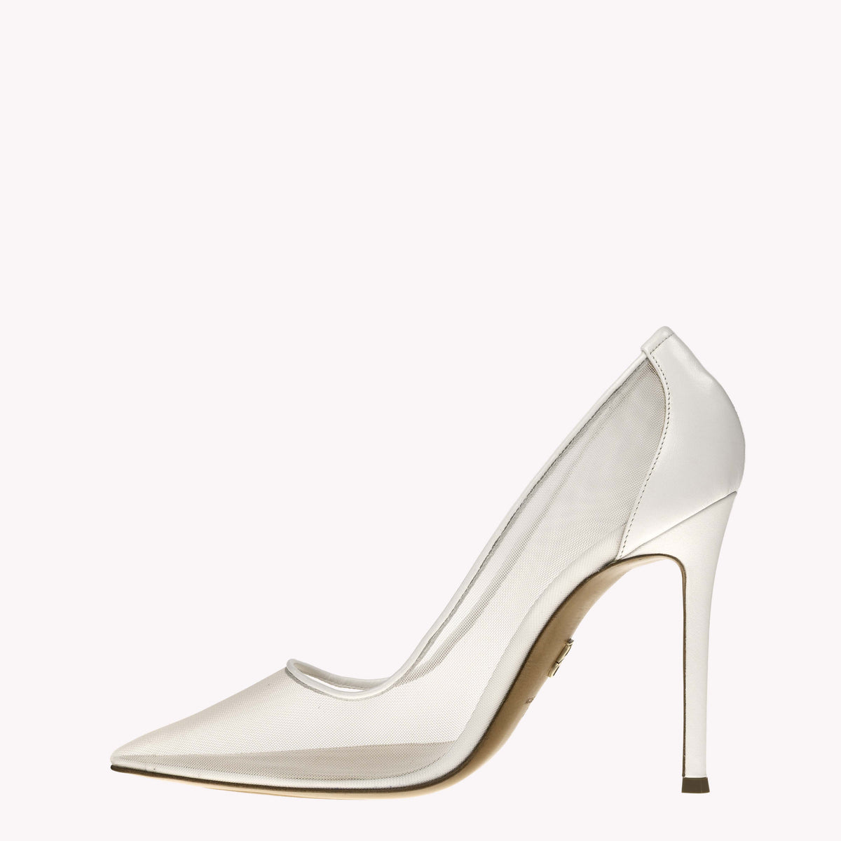 Pump Victoria 105 - Radiant White Nappa Mesh