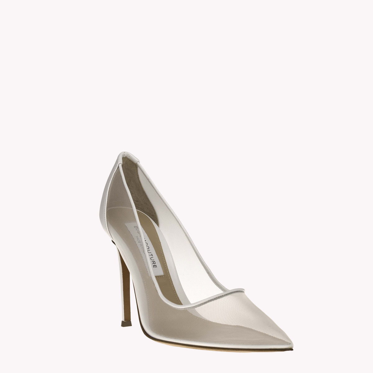 Pump Victoria 105 - Radiant White Nappa Mesh