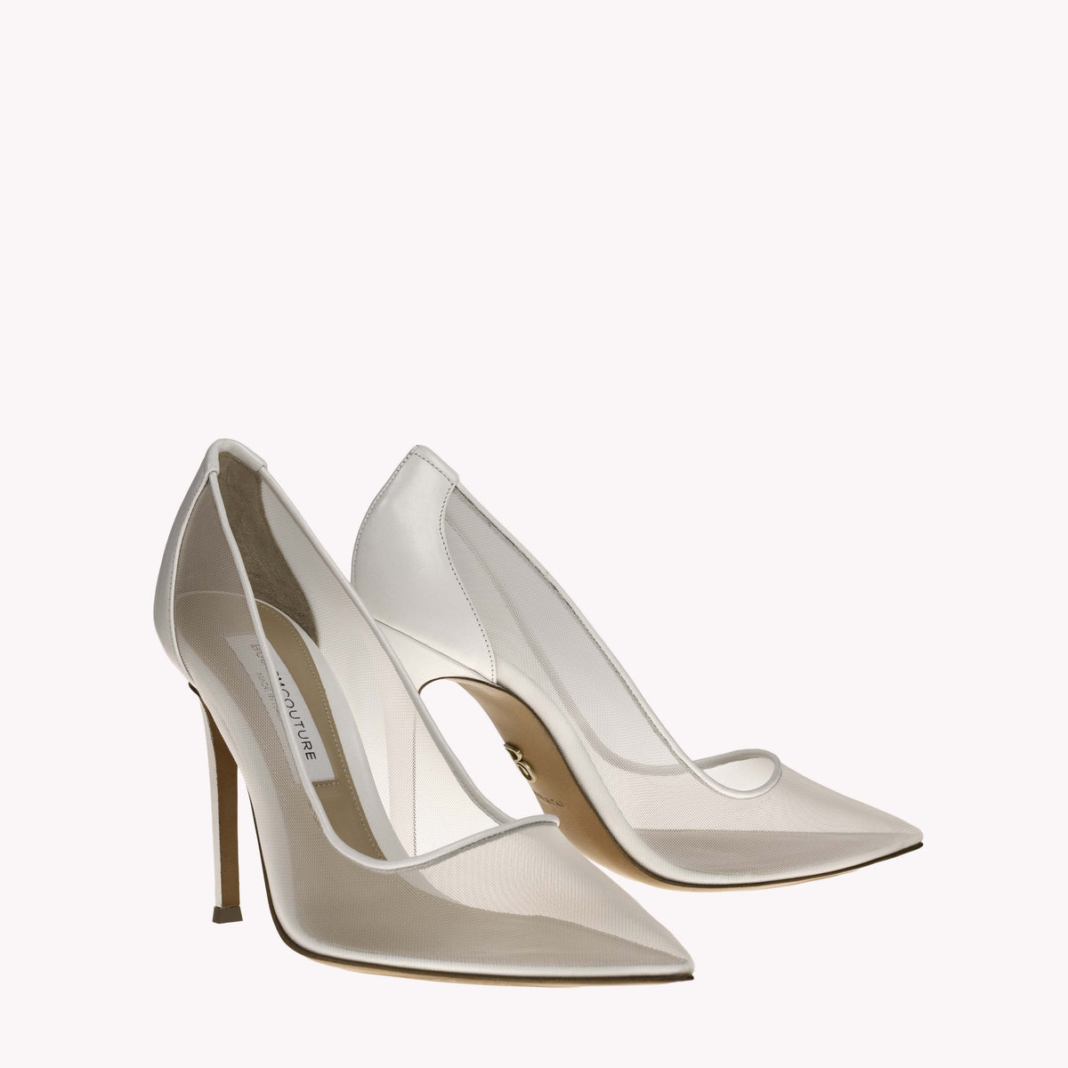 Pump Victoria 105 - Radiant White Nappa Mesh