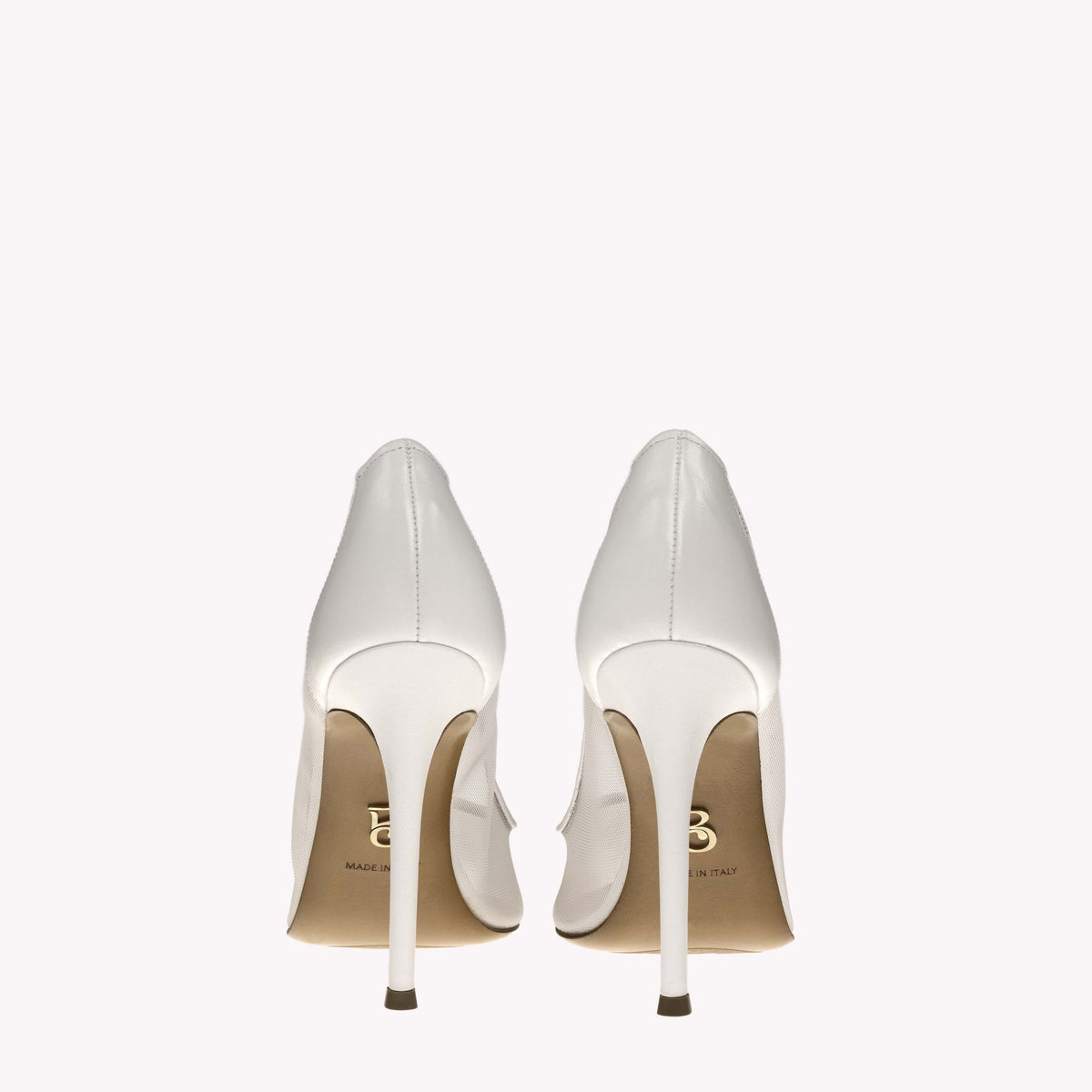 Pump Victoria 105 - Radiant White Nappa Mesh