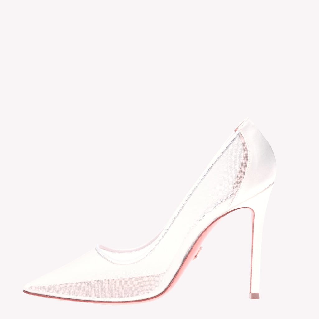 Pump Victoria 105 - White Satin Mesh