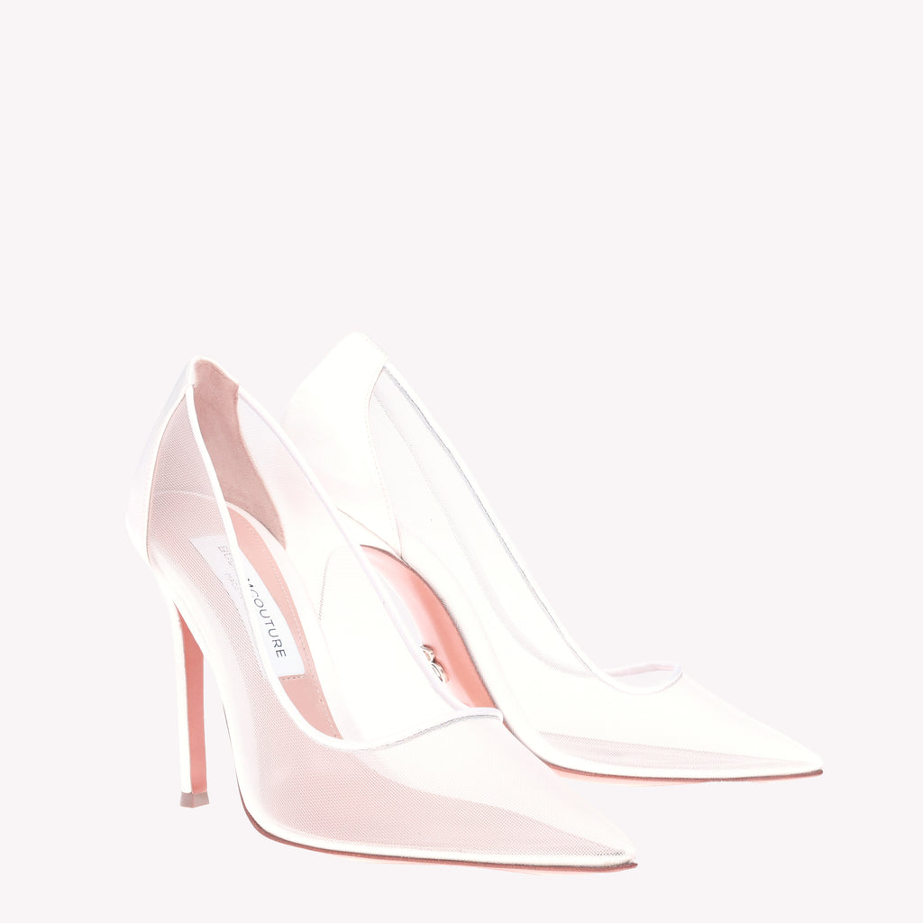 Pump Victoria 105 - White Satin Mesh
