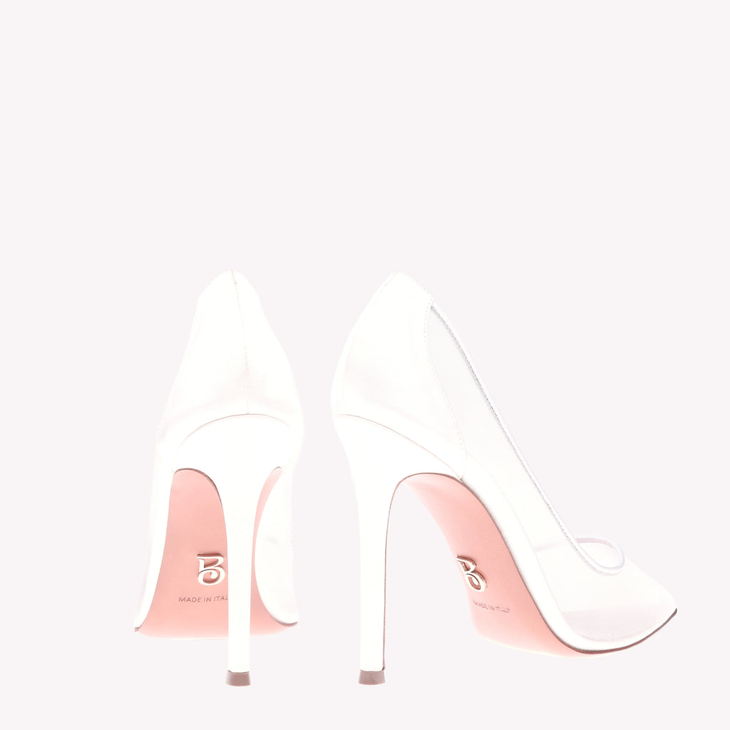 Pump Victoria 105 - White Satin Mesh