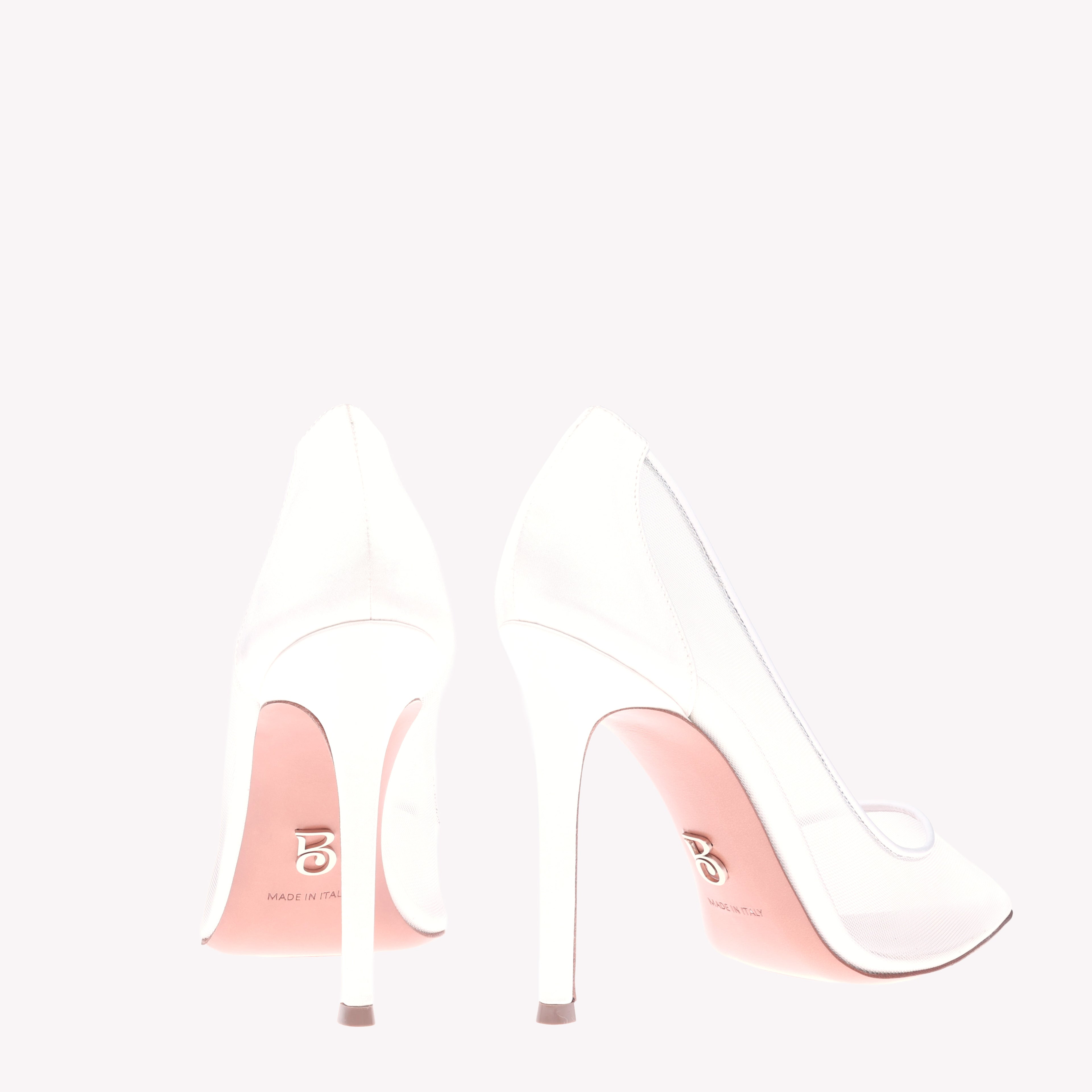 Pump Victoria 105 - White Satin Mesh