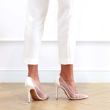Pump Victoria 105 - White Satin Mesh